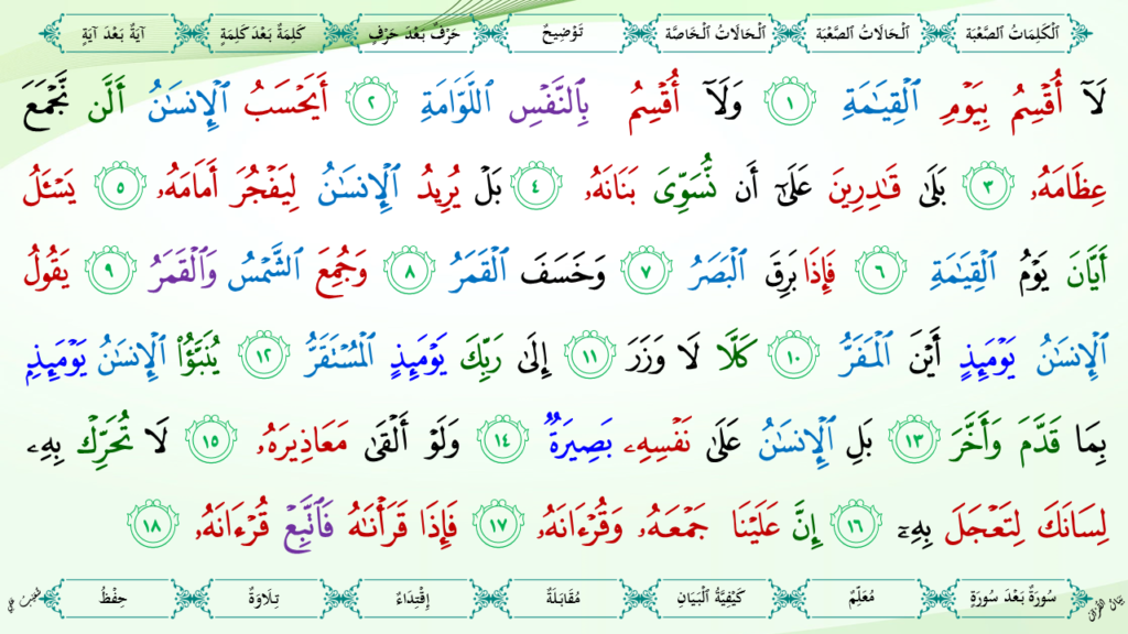 9 – سورة القيامة - 8
