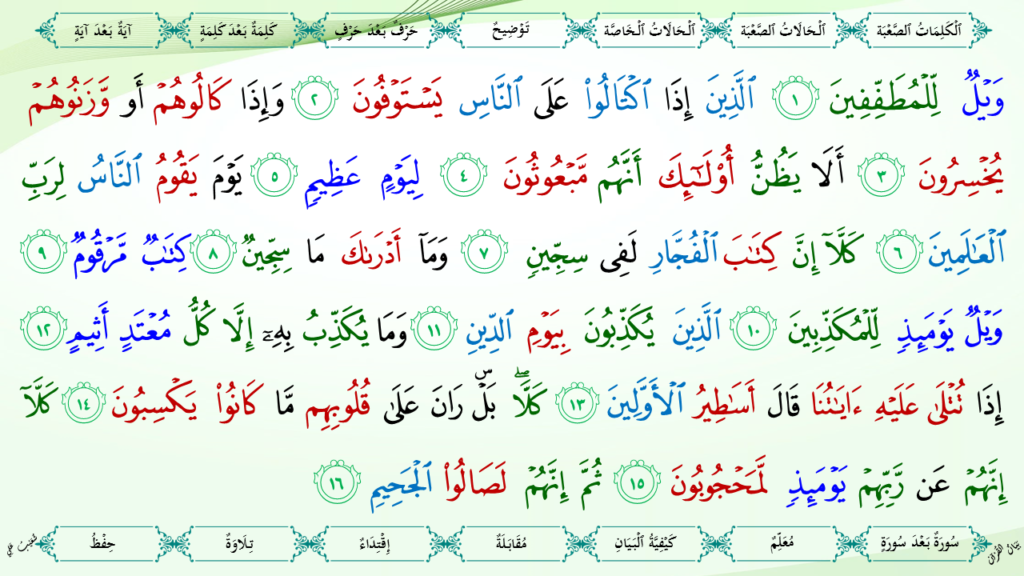 17 – سورة المطففين - 8
