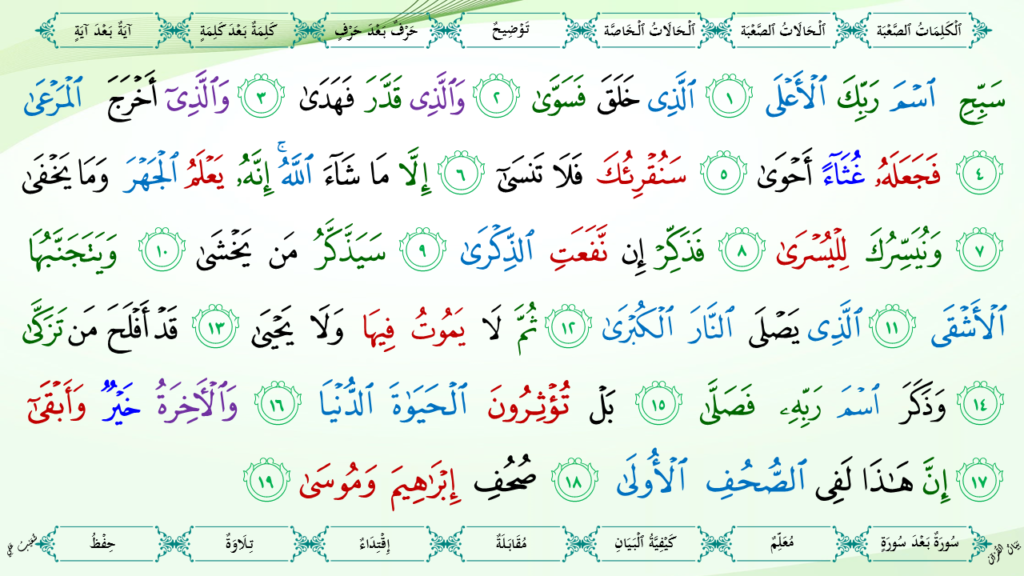 21 –  سورة  الأعلى - 8