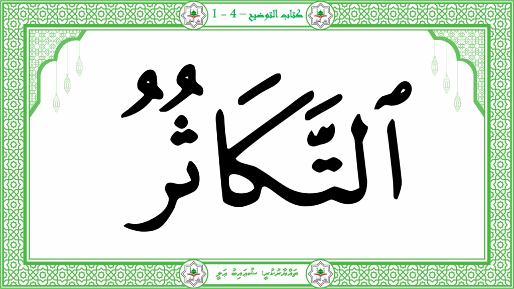 13 -سورة التكاثر - 9