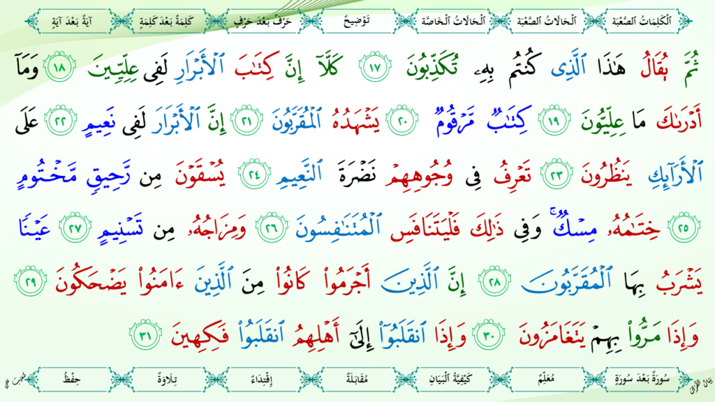 17 – سورة المطففين - 9