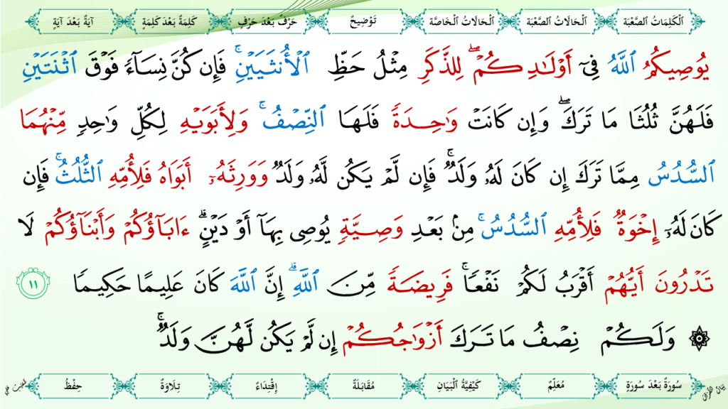 4 – سورة النّساء - 11
