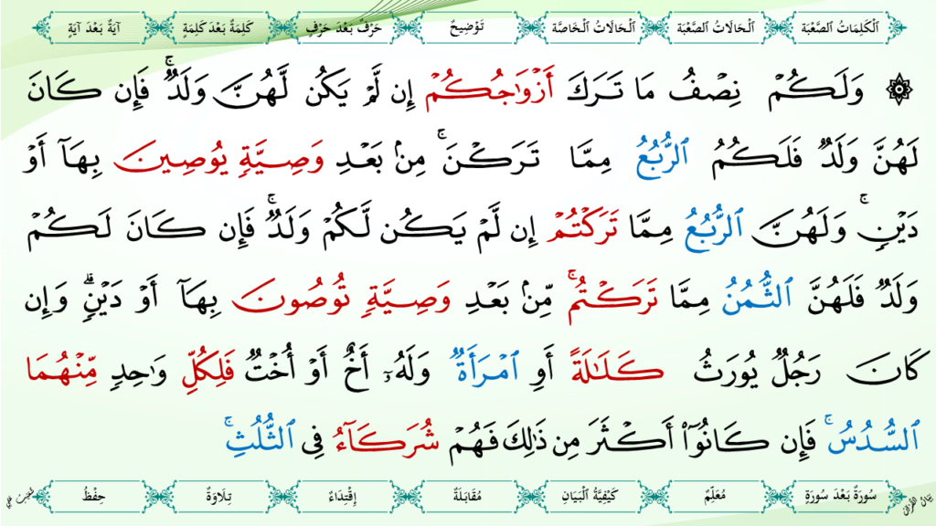 4 – سورة النّساء - 12
